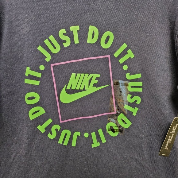 Nike Sportswear Just Do It Crewneck Mens Medium (Fits as Small) Navy Blue NEW - Picture 4 of 12